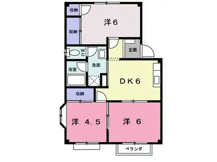 エルディム落合南 A(3DK/2階)の間取り写真