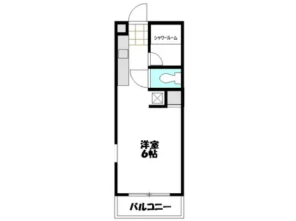 エフォートII(ワンルーム/2階)の間取り写真