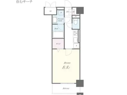 ジュネス四日市(1K/6階)の間取り写真