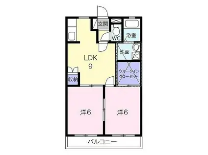 レジデンス善(2LDK/4階)の間取り写真