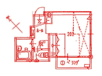 ジェミニ桜坂(ワンルーム/2階)の間取り写真