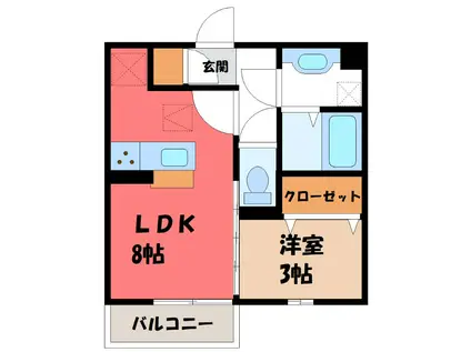 プレミスト IV(1LDK/1階)の間取り写真