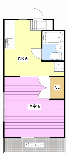ロイヤルマルトウI(1DK/1階)の間取り写真