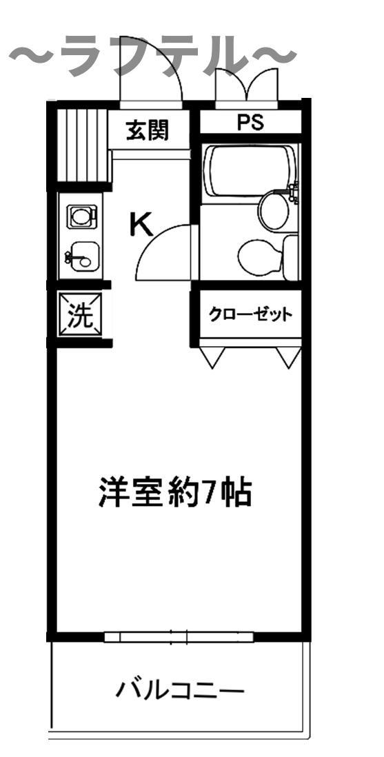 ドミトリー三笠(ワンルーム/1階)の間取り写真