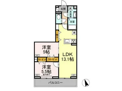 セレスティア池袋立教通(2LDK/3階)の間取り写真