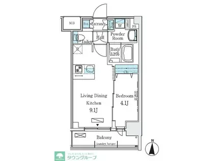 ディームス東陽町II(1LDK/6階)の間取り写真