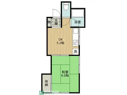 ハイツ吉野(1DK/2階)の間取り写真