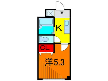 グレイスハイツ東綾瀬(1K/3階)の間取り写真