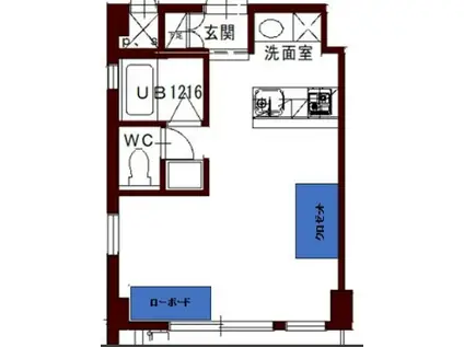 コリドールシュッド(ワンルーム/3階)の間取り写真