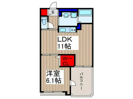 グレース(1LDK/2階)の間取り写真