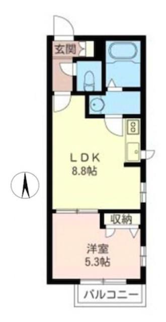 ラ・ルーチェ S(1LDK/2階)の間取り写真