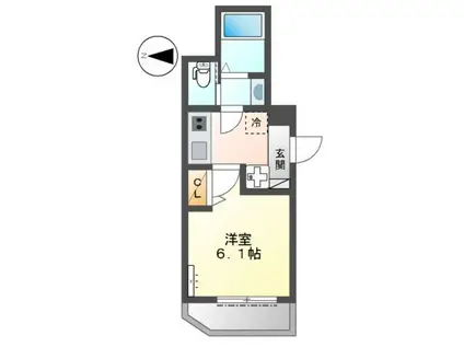 NEW SOLEIL NAKANOBU(1K/1階)の間取り写真