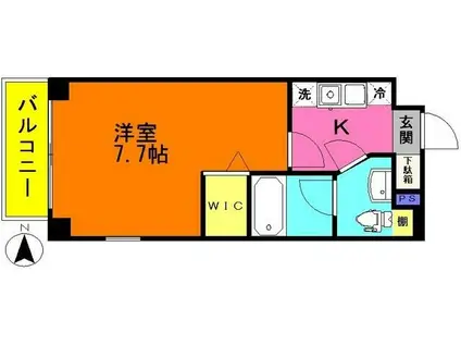 アクシーズグランデ高鼻町(1K/5階)の間取り写真