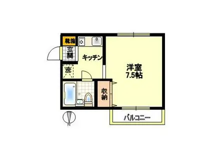 マンションMOMO日野(1K/1階)の間取り写真