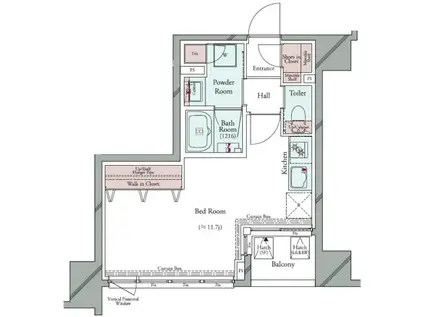 GRAN PASEO 広尾 (ワンルーム/5階)の間取り写真