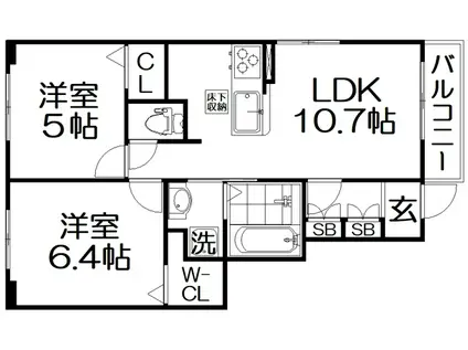 メゾン モナムール I(2LDK/1階)の間取り写真