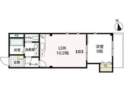 ミューズ(1LDK/1階)の間取り写真