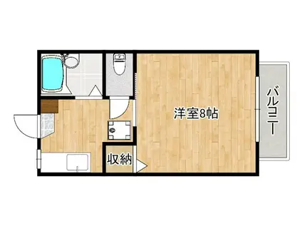 シャルム21(1K/2階)の間取り写真