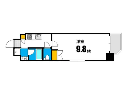 LION平和大通(1K/8階)の間取り写真