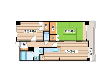 南大野田271ビル(2LDK/2階)の間取り写真