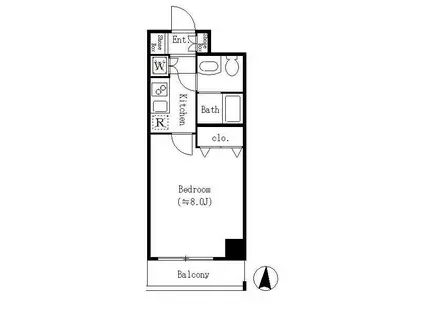 クロスレジデンス清澄白河(1K/4階)の間取り写真