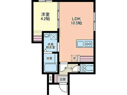 IL MIO CAMPOII(1LDK/1階)の間取り写真