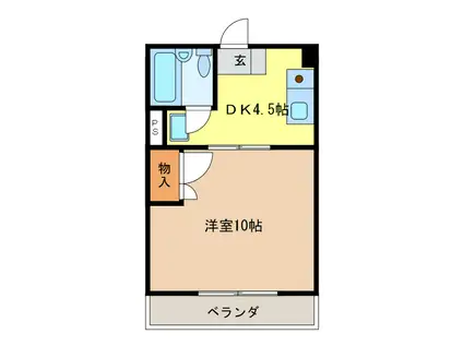 レビーナサトウ(1DK/3階)の間取り写真