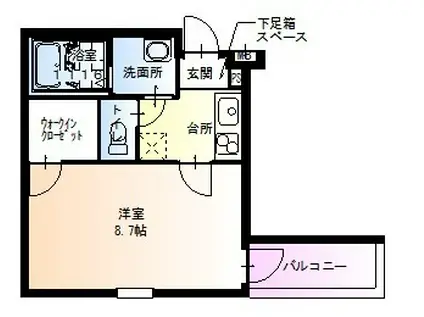 フジパレス鳳中ノース(1K/1階)の間取り写真