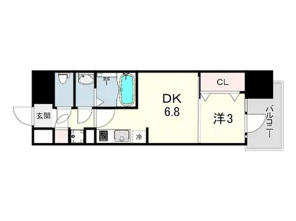 メモラブルI(1K/2階)の間取り写真