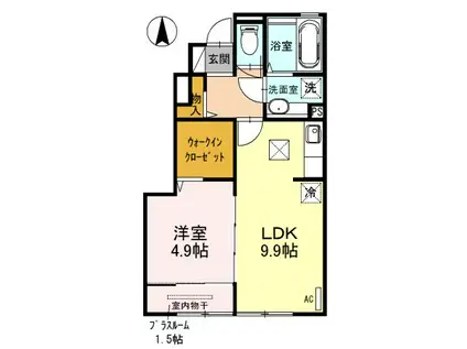 コンフォーティア(1LDK/1階)の間取り写真