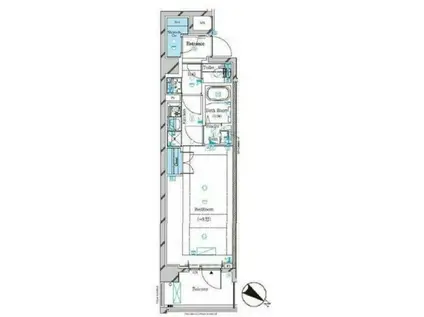 ガリシア下丸子リバーサイド(1K/4階)の間取り写真