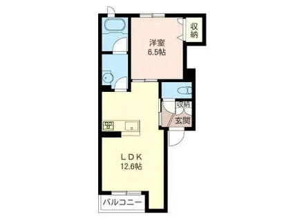 シャーメゾン イルマーレ(1LDK/1階)の間取り写真