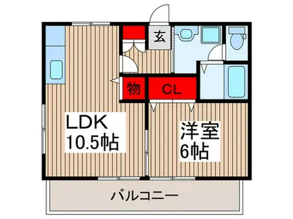 コンフォート・レーベンB(1LDK/1階)の間取り写真