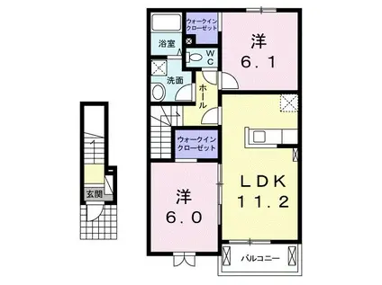 ブライト・ユー(2LDK/2階)の間取り写真