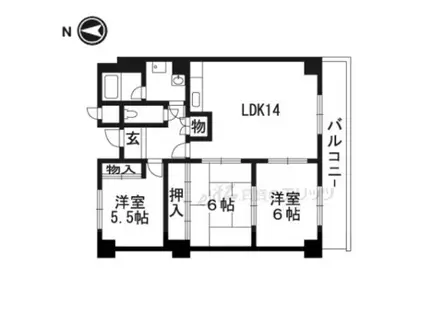 ファミール若園(3LDK/1階)の間取り写真