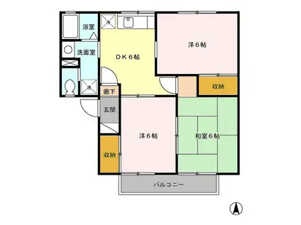 エミネンス 壱・弐番館 2(3DK/1階)の間取り写真