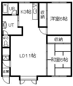 シャノワール(2LDK/1階)の間取り写真
