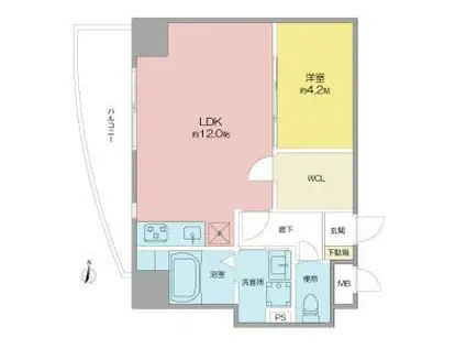 BMG RESIDENCE(1LDK/9階)の間取り写真