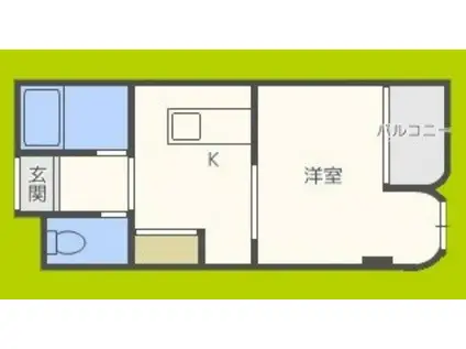 エクトII(1DK/1階)の間取り写真