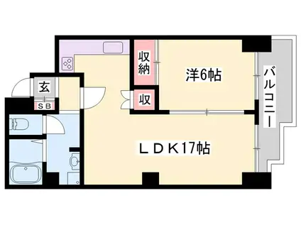 インタービレッジ赤穂(1LDK/5階)の間取り写真