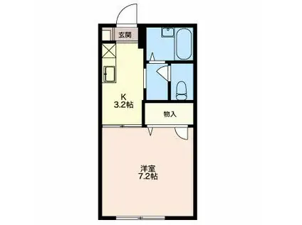 サナル・フローラ(1K/1階)の間取り写真