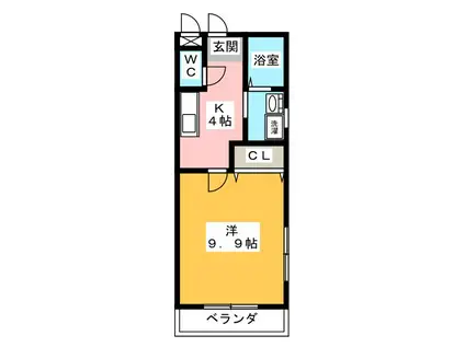 CIEL CLAIRE(1K/2階)の間取り写真