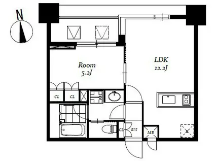 レジディア日本橋馬喰町III(1LDK/5階)の間取り写真
