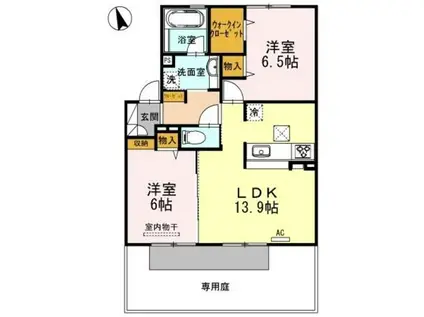 エアステージII(2LDK/1階)の間取り写真