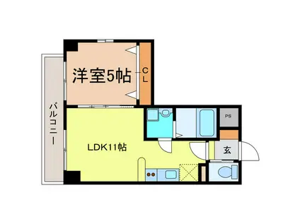 R-IIコート(1LDK/6階)の間取り写真