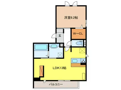 LIEBEN/KREIS LIEBEN(1LDK/2階)の間取り写真