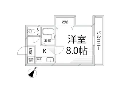 頼安コーポ(1K/2階)の間取り写真