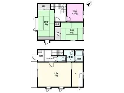 アルカサール・アイダ5(3LDK/1階)の間取り写真