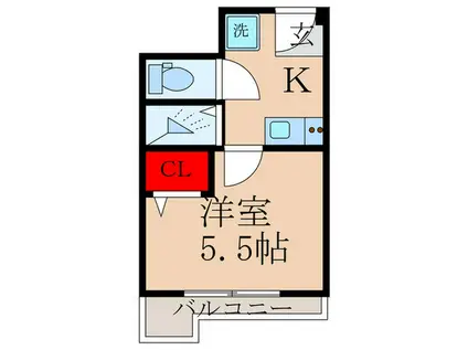 ナンノ第15号館(1K/3階)の間取り写真