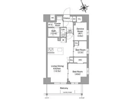 コンフォリア東葛西(2SLDK/5階)の間取り写真